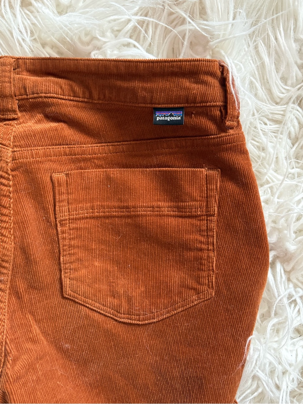 Patagonia Fitted Corduroy Pants Rust Orange Organic Cotton Size 27 - Picture 5 of 5